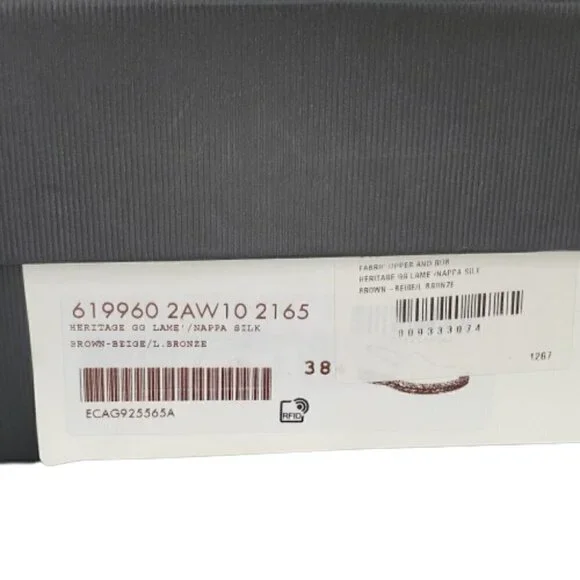 Gucci GG Heritage Metallic Espadrille Flats - Picture 8 of 8